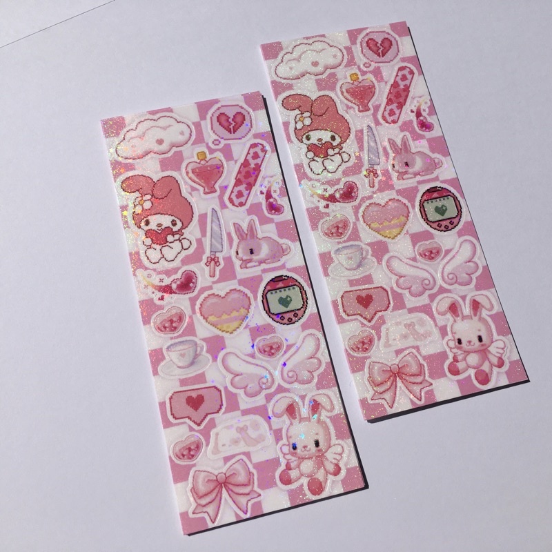 

[pearlyblossom] pink in pixel deco sticker