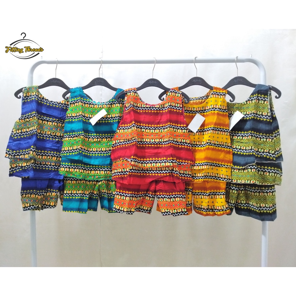 BAJU SETELAN ANAK PEREMPUAN PANTAI BUNGA KHAS HAWAI BALI / STELAN ANAK CEWEK PANTAI 1-7 TAHUN TANPA LENGAN