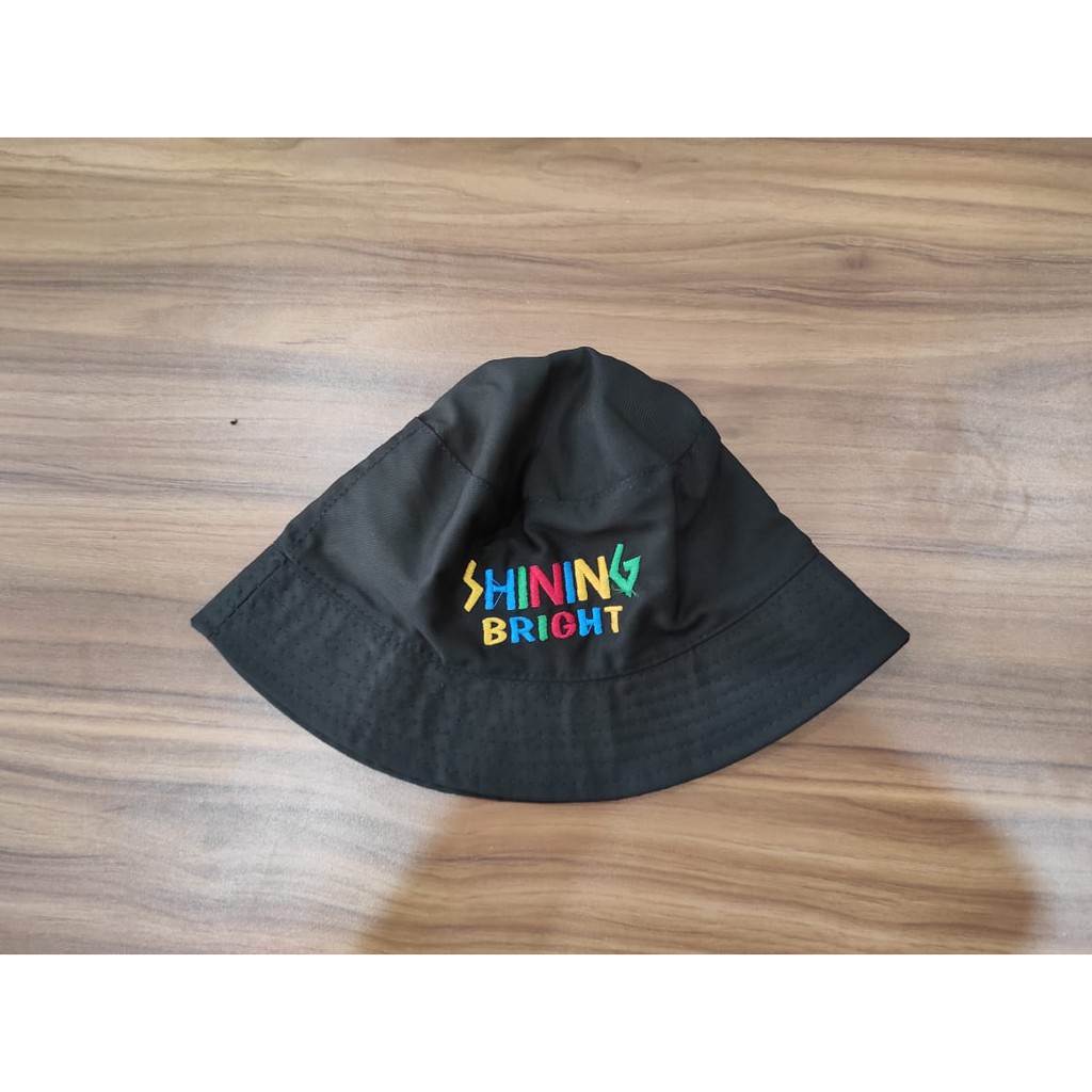 Topi Bucket Hat Korea Hitam Pria Wanita Dewasa