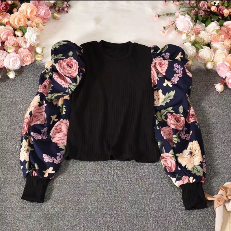 MDLV~3300# GERBERA PUFF TOPS// ATASAN LENGAN PANJANG // FASHION WANITA IMPORT