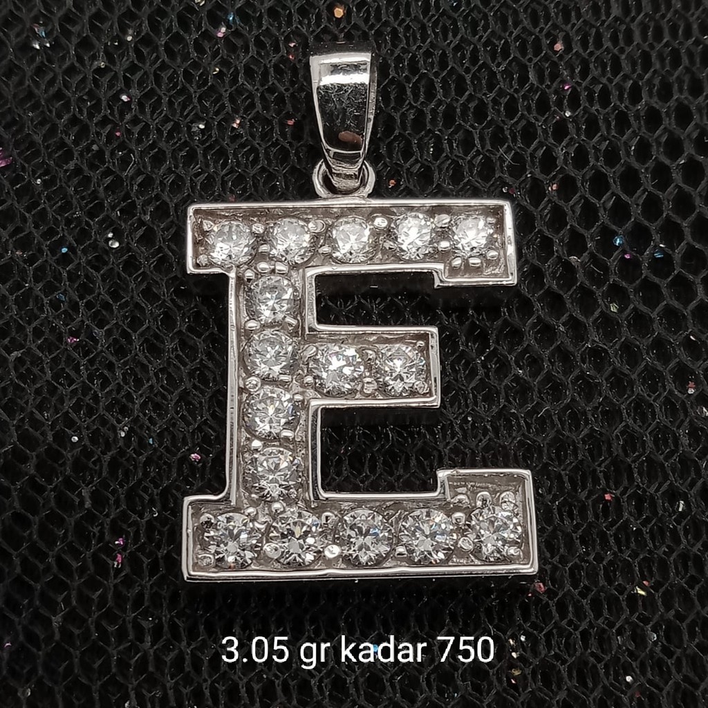 NEW Liontin Emas 17 K - Huruf E 3.05 gr Kadar 750 - 3170