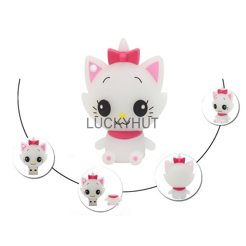 Pendrive 128GB 1TB 2TB 1gb 8GB 16GB 32GB 64GB Desain Kucing Hitam Putih Mata Besar