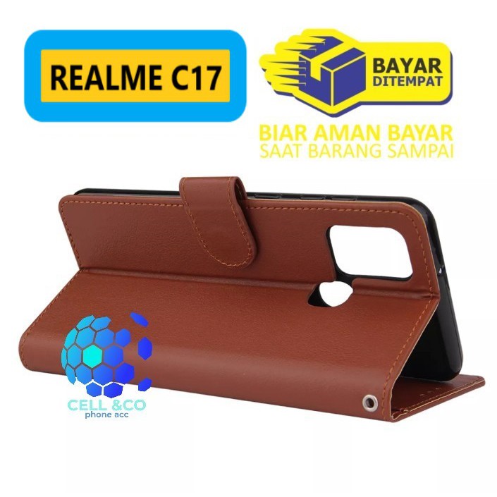 Flip cover REALME C17 Flip case buka tutup kesing hp casing flip case Premium leather wallet