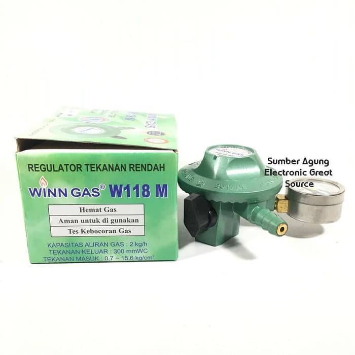 Regulator Winn Gas W118M Wingas Tekanan Rendah SNI KAN Aman 2kg/h