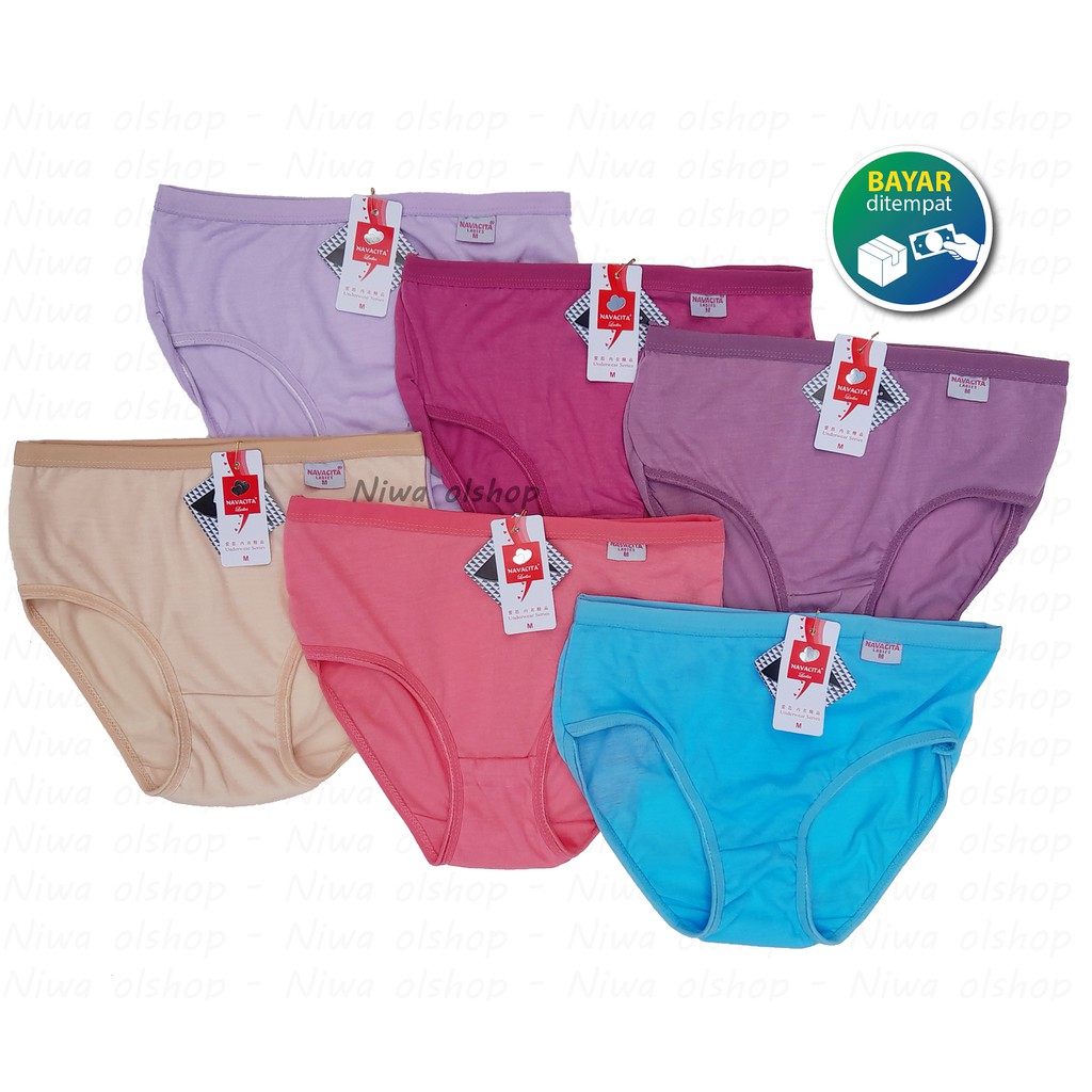 NIWA 6 PCS Celana Dalam Wanita Polos NAVACITA / CD WANITA NAVACITA KANCUT CEWEK MURAH
