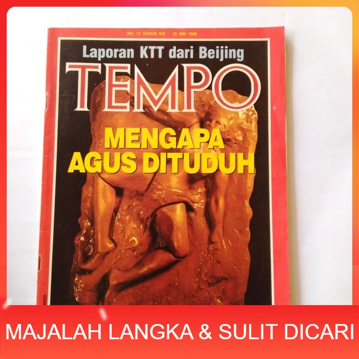 Majalah TEMPO No.12 Mei 1989 Cover MENGAPA AGUS DITUDUH Langka