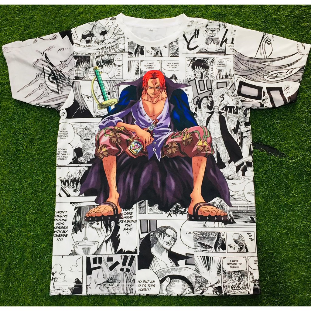 Tshirt Shanks the Red haired Fullprint Onepiece Anime Manga Premium