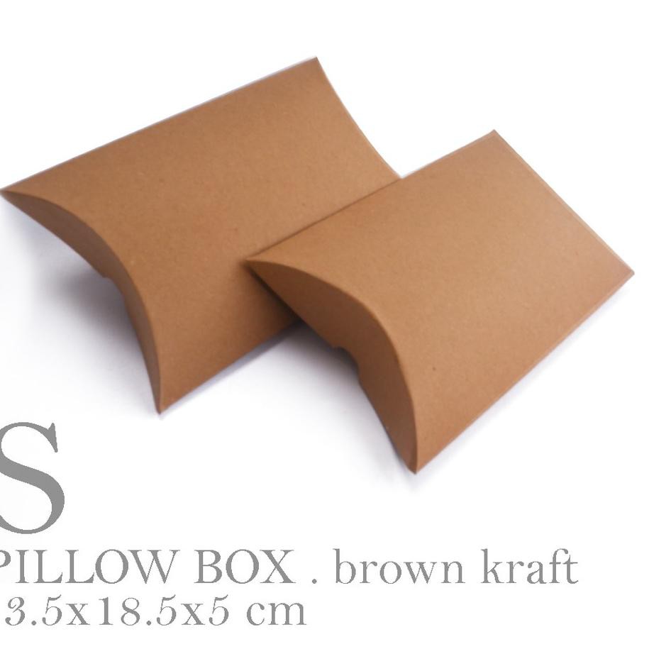 

[KODE 1920] [HARGA 10pcs] PILLOW BOX S / SMALL SIZE (13.5x18.5 cm) BROWN KRAFT/ PAPER BOX / PAPER P