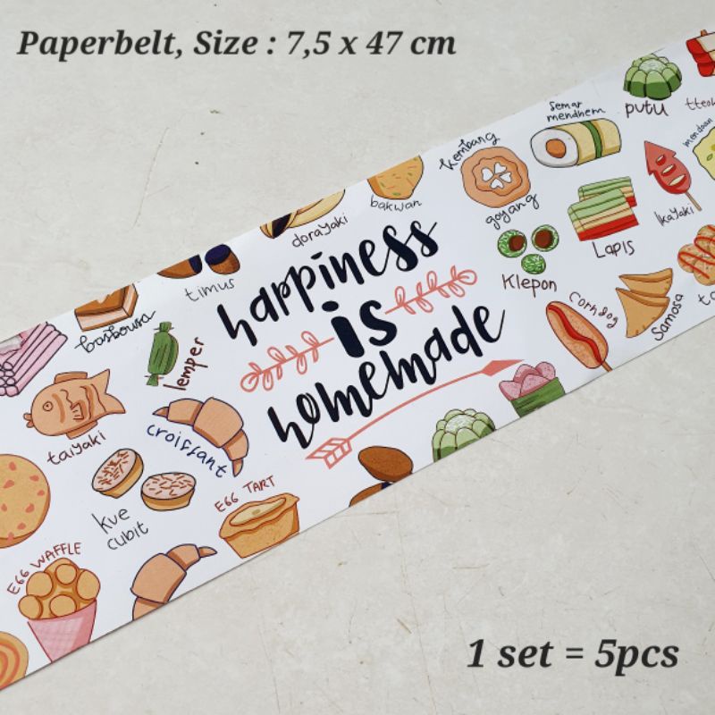 

(5pcs) Paperbelt Unik Lucu Hapiness is Homemade - Paper Belt Hampers