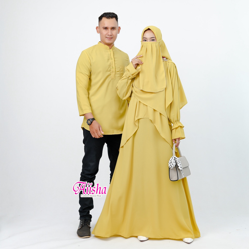 Gamis Couple / Gamis Sarimbit Suami Istri / Baju Suami Istri Mawadda Bahan Wolfis