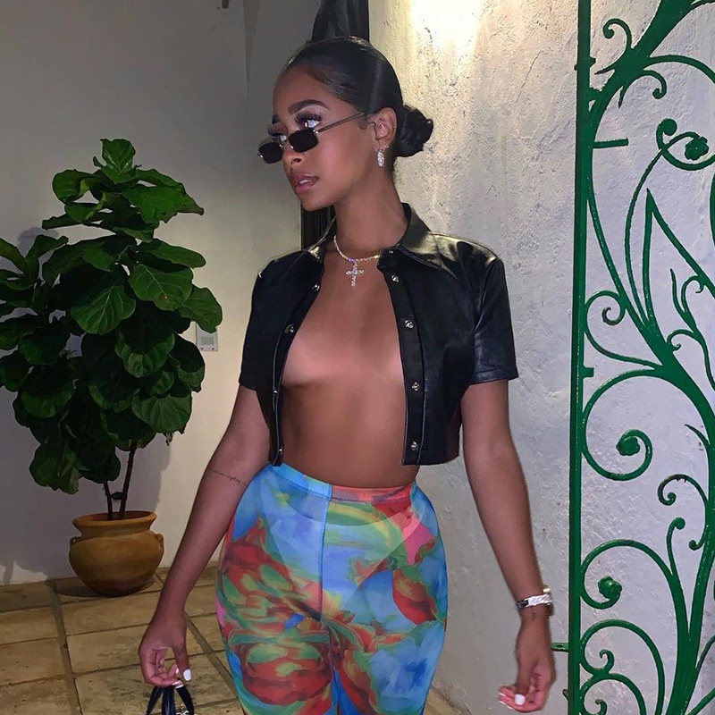 #Sisjuly# Eropa dan Amerika Pakaian Wanita2021Musim Semi dan Musim Panas BaruINSBaru Warna Solid Kerah Polo To