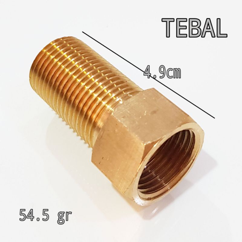 Nepel sambungan pipa air panas dingin Sock lurus panjang kuningan