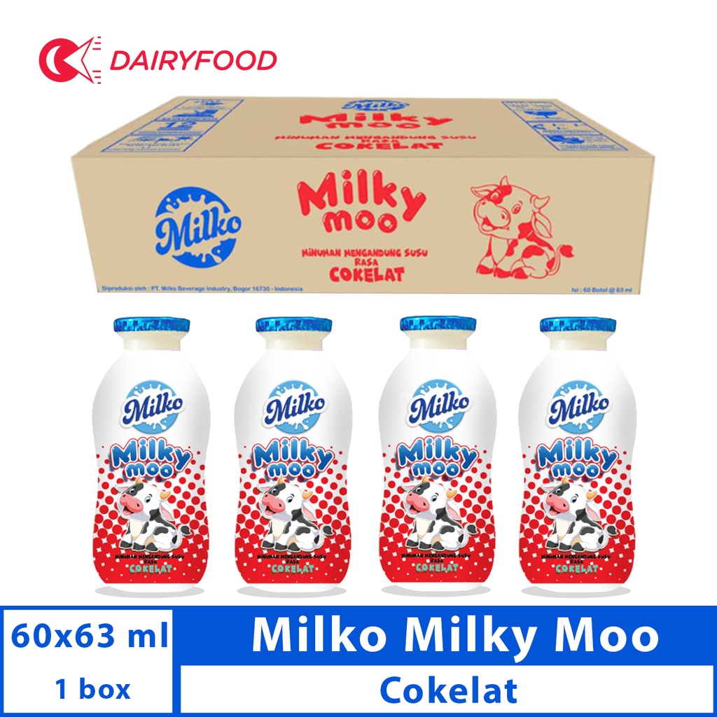 

MILKO MILKY MOO CHOCOLATE 1 KARTON ( 60 BOTOL X 63 ML )