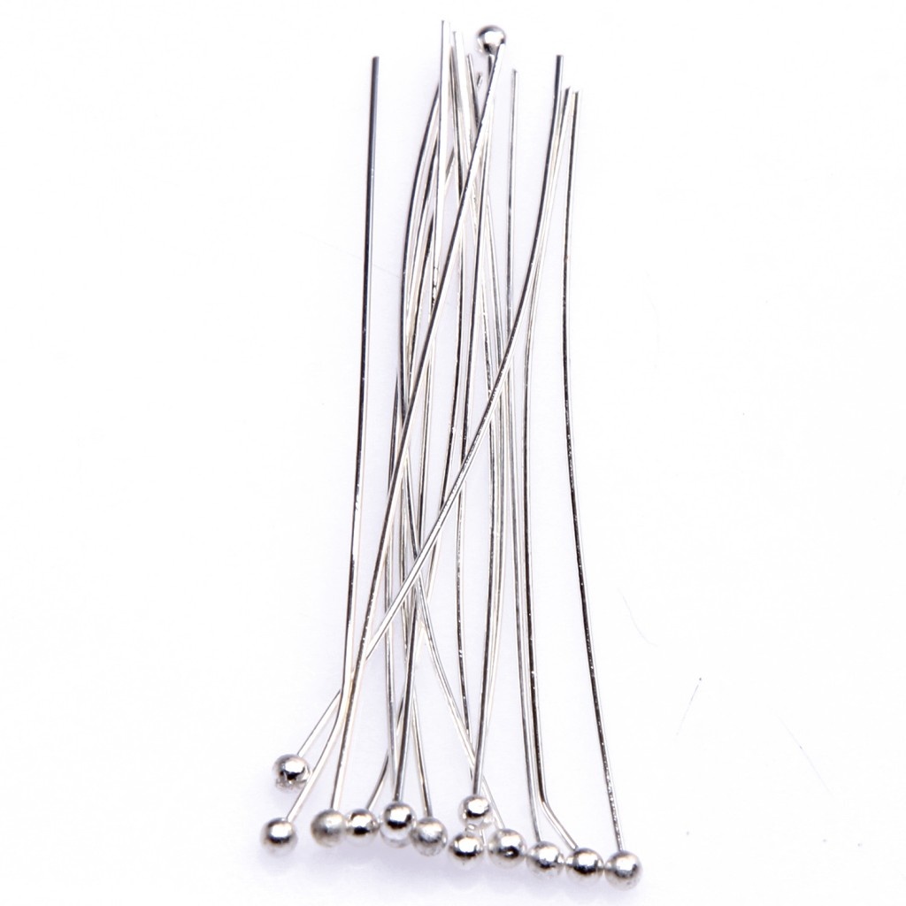 100pcs 25mm 30mm 40mm 50mm Smooth Metal Ball Head Pins Silver Tone Diy Accessories Supplies For Jewelry Making Findings