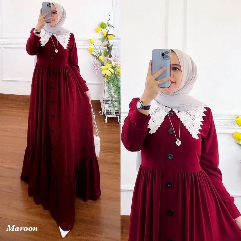 Reya Maxi Ceruty Busui / Gamis Ceruty Polos / Baju Gamis Terbaru / Gamis Busui / Dress Muslim Terbaru / Ceruty Gamis Terbaru / Casual Gamis Ceruty / Maxi Dress Muslimah / Baju Muslimah Kekinian / Gamis Casual Terbaru 2022 / Dress Muslimah Busui