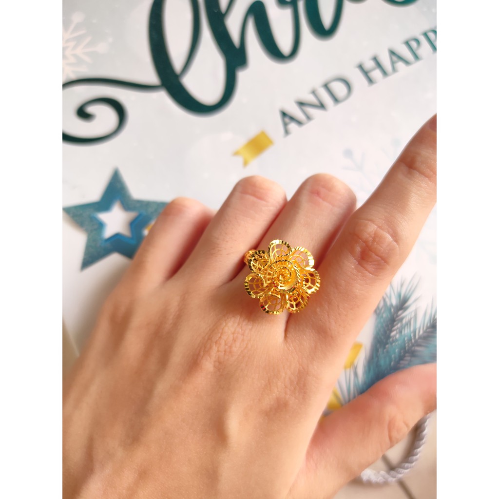 Cincin Emas Asli Besar emas Kendari bunga laris