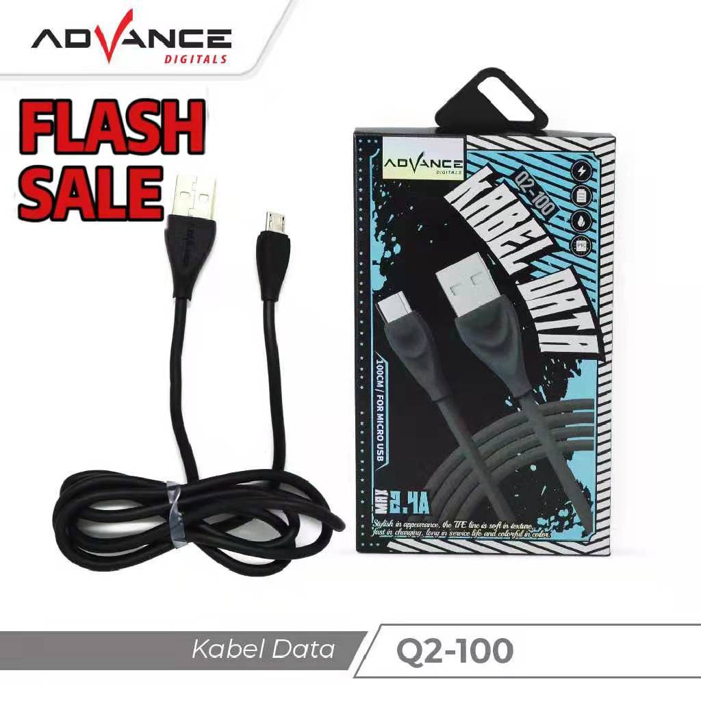 KABEL MICRO USB DATA FAST CHARGING Q2-100 / KABEL CHARGER ADVANCE MURAH