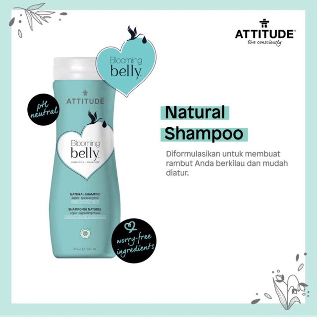 Attitude Blooming Belly Natural Shampoo 473ml