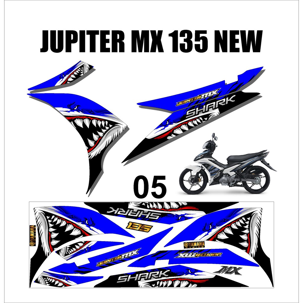 Stiker Sticker Striping Lis Variasi Yamaha Motor MX NEW 135 Keren Murah Desain DS MXN – 5