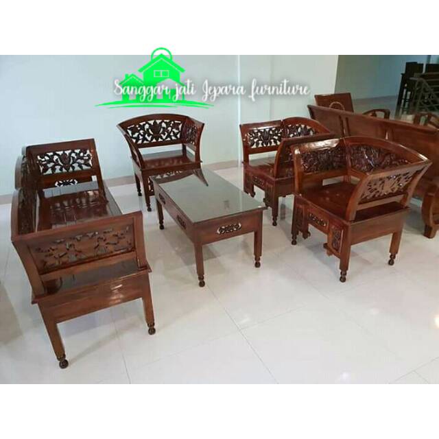 Kursi tamu Kartini jati ukir