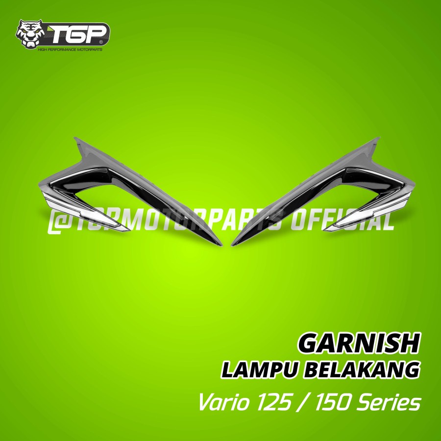 GARNISH LAMPU BELAKANG ALL NEW VARIO 125 150 2018 TGP BLACK CHROME