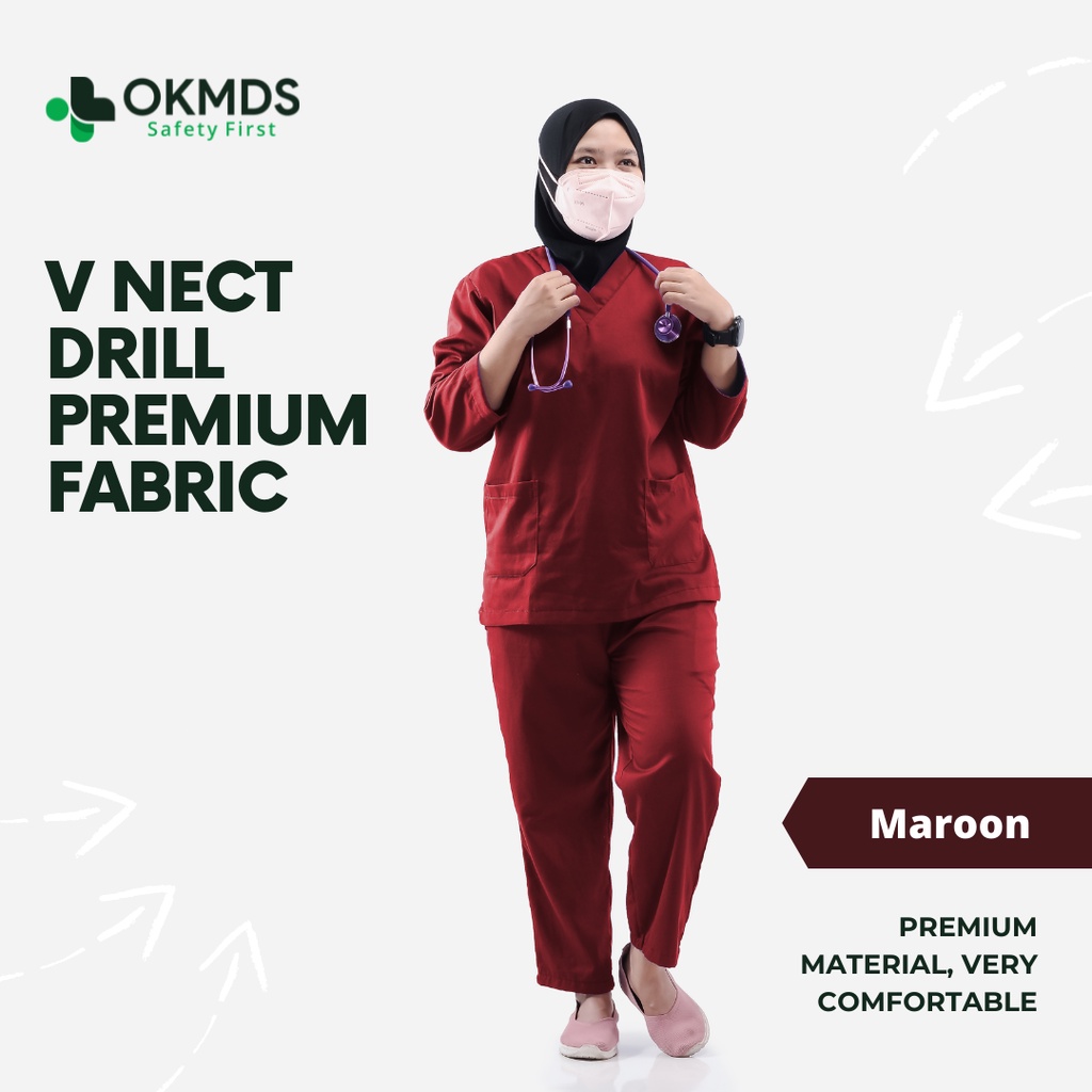 Baju Jaga Dokter / Baju OK / Baju Ok Petugas Medis / Baju Perawat / Baju Jaga Perawat VNect Panjang