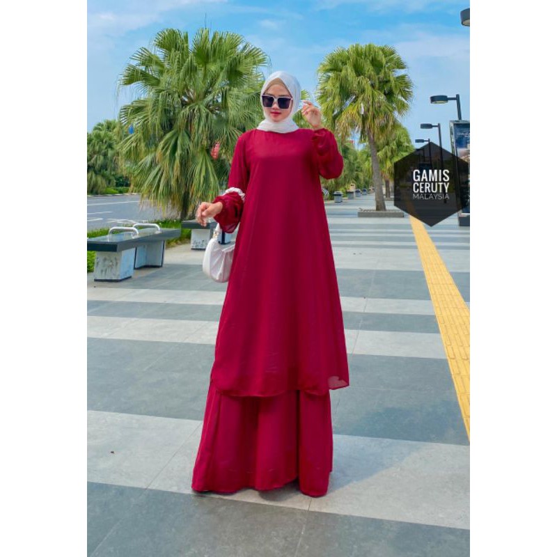 Gamis ceruty malaysia polos