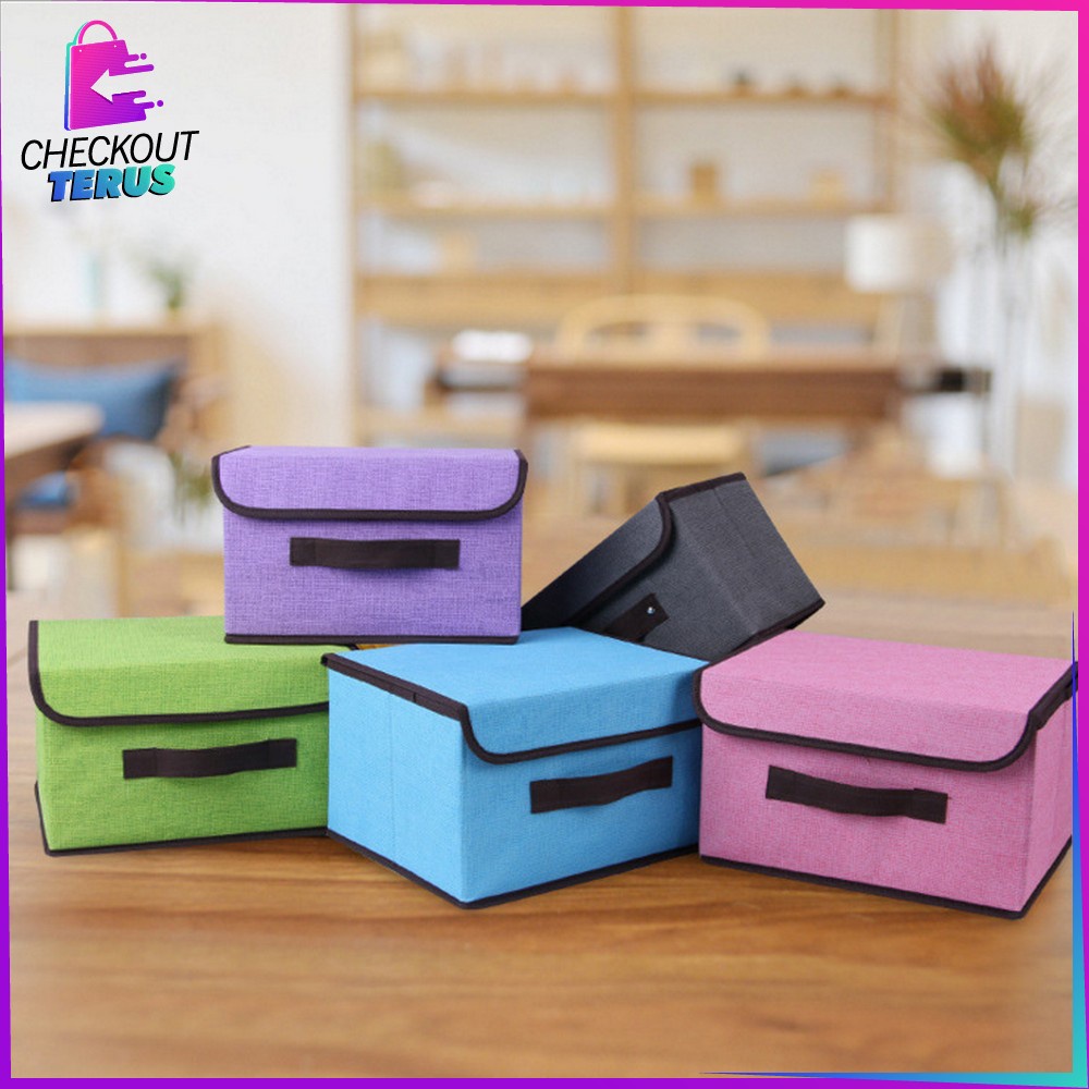 CT C484 Tempat Penyimpanan Serbaguna Storage Box 2in1 Box Organizer Baju Kotak Mainan Anak Portable