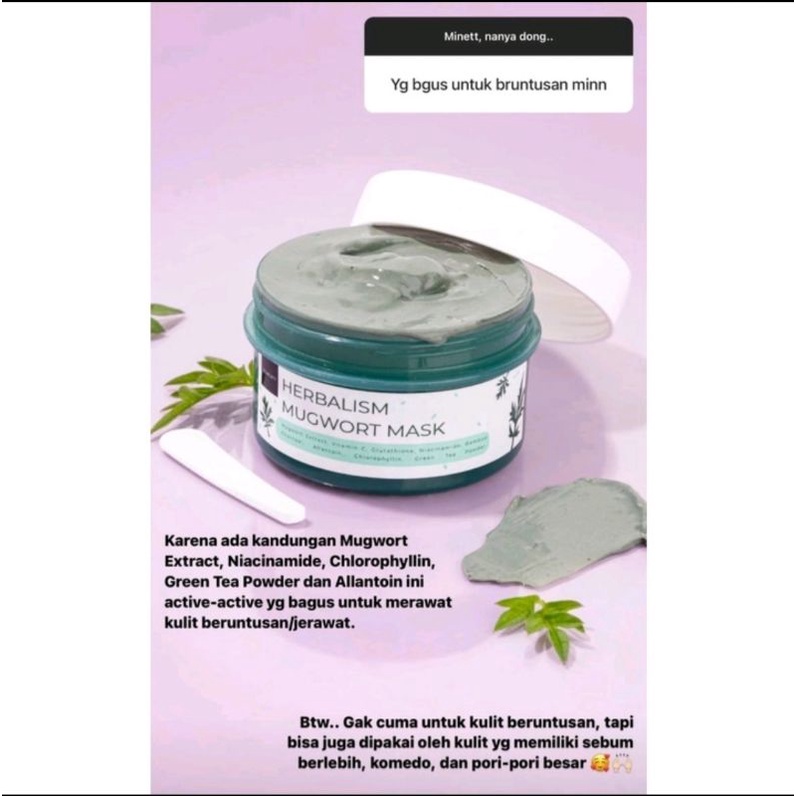 Scarlett Herbalism Mugwort Mask/Masker wajah Scarlett