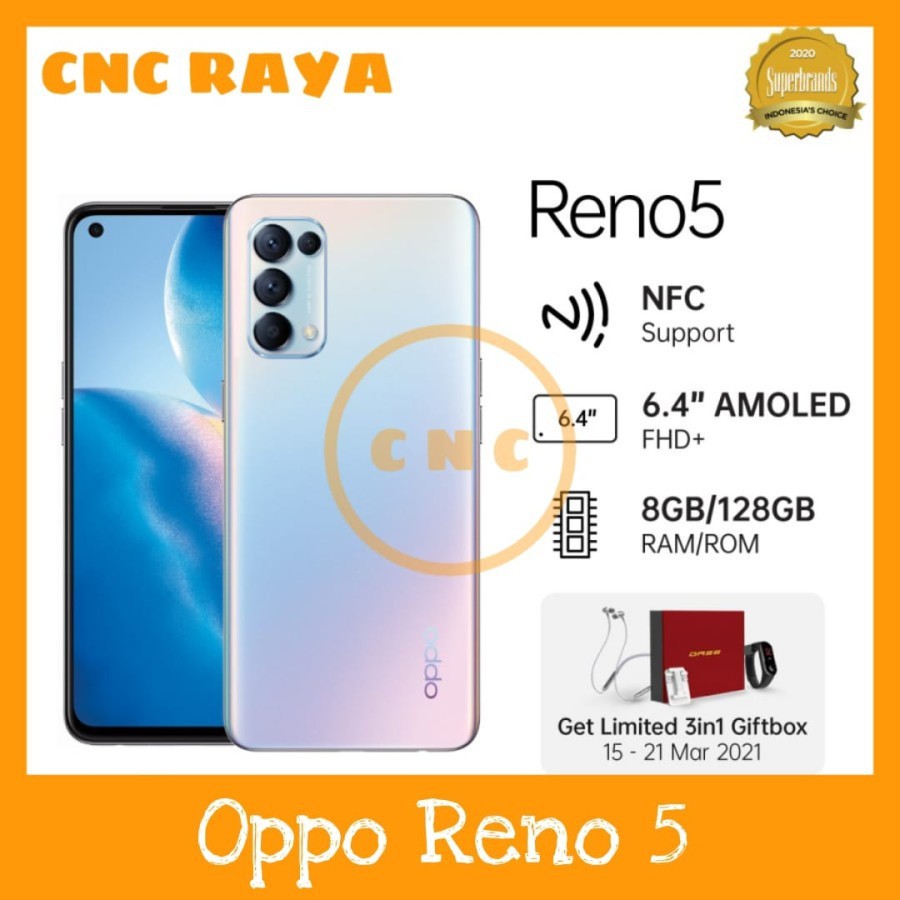 OPPO RENO 5 8/128 GARANSI RESMI - Jogja