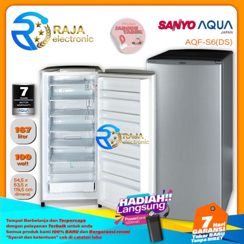 Freezer AQUA JAPAN AQF-S6(DS/S) freezer es batu bergaransi resmi AQUA SANYO