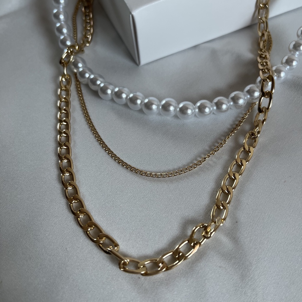 Chloe Necklace / Kalung Wanita Korea / Aksesoris Wanita / Kalung Rantai / Kalung Aesthetic / Kalung Layer Polos