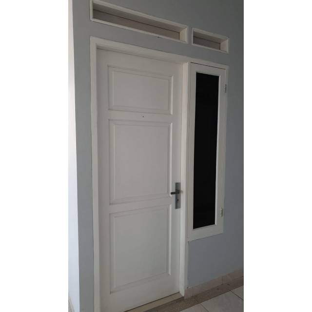 Jual Set Pintu Utama Kontrakan Kayu Meranti 1 Pintu 1 Jendela 1 Kusen Gandeng 2 Loster 6267