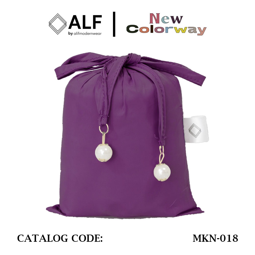 Alif Modern Wear - Mukena Mini Parasut Premium Korea Travel - Purple Cactus Flower