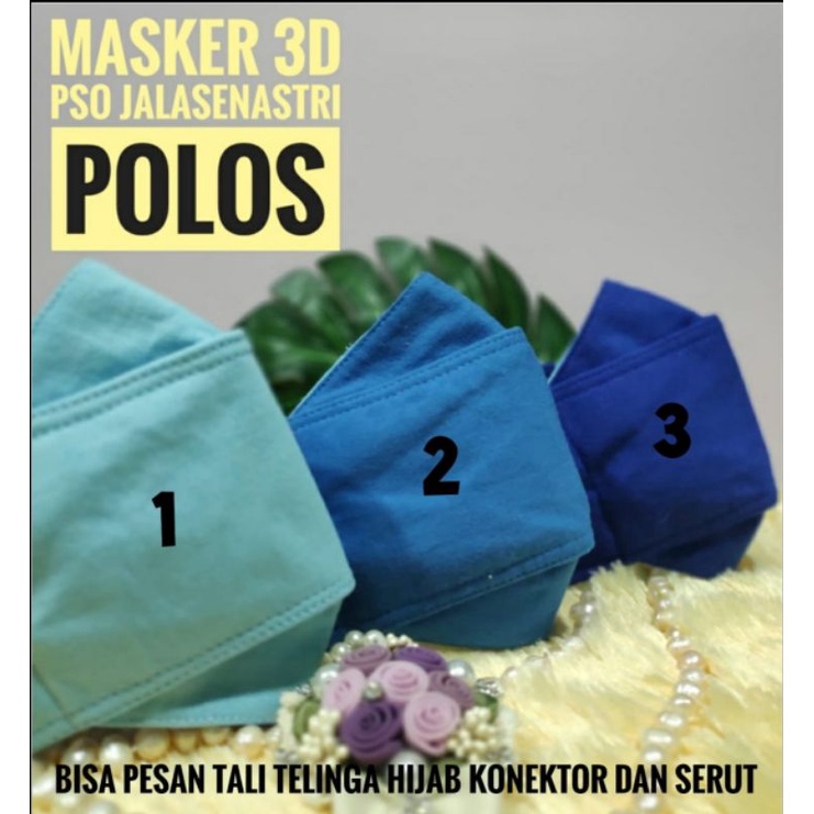 Masker Jalasenastri Polos Model 3D dan Duckbill