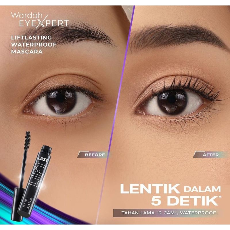 ✿ELYSABETHME✿ Wardah EyeXpert LiftLast Waterproof Mascara langsung lentik tebal bervolume bulu mata