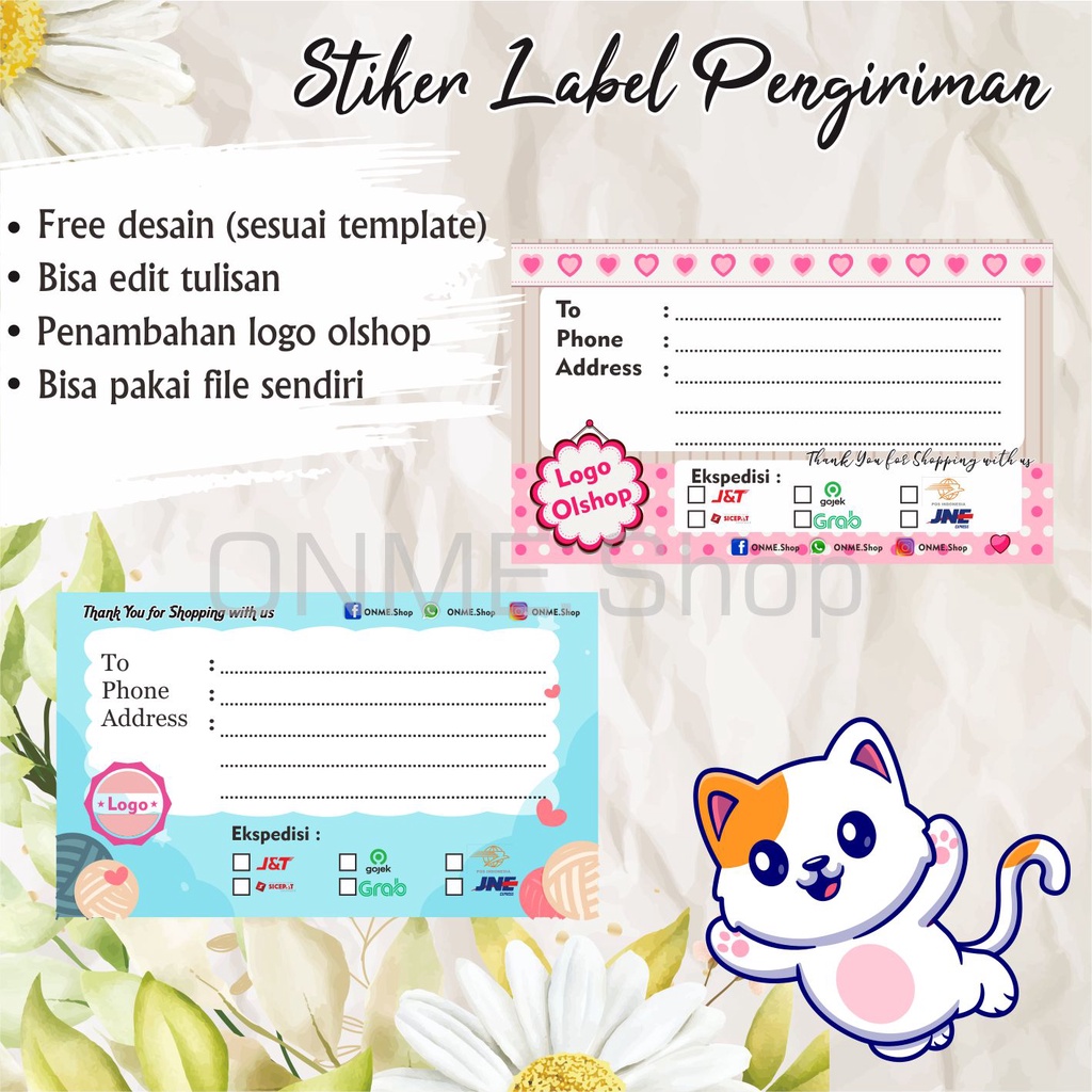 

Label Pengiriman Olshop // Bahan STIKER/HVS