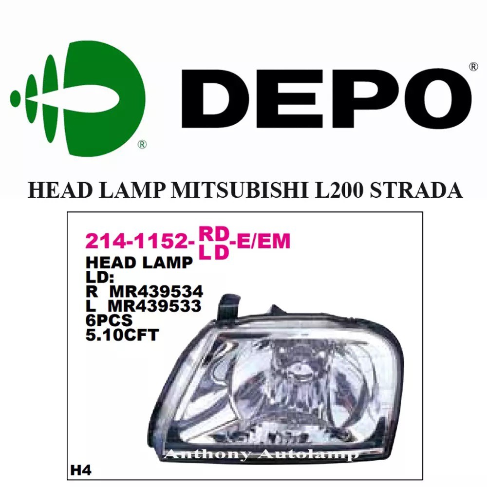 HEAD LAMP MITSUBISHI L200 STRADA RH