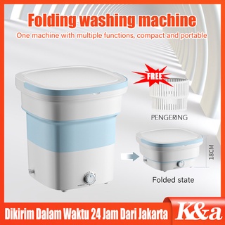 【Free Pengering】JINGYA Folding Mesin Cuci Portable Mesin Cuci Lipat Mini Folding Washing Machine Kapasitas