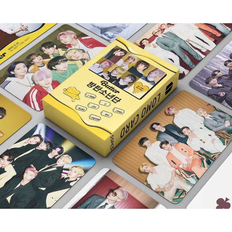 55pcs/box BTS photocard 2021 Butter Album LOMO Card photocards Postcard ((In STOCK) Kpop fan)