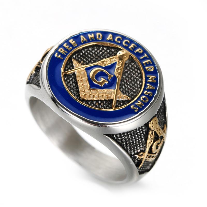 Cincin Pria Desain Tanda Masonic Untuk Hadiah Pernikahan