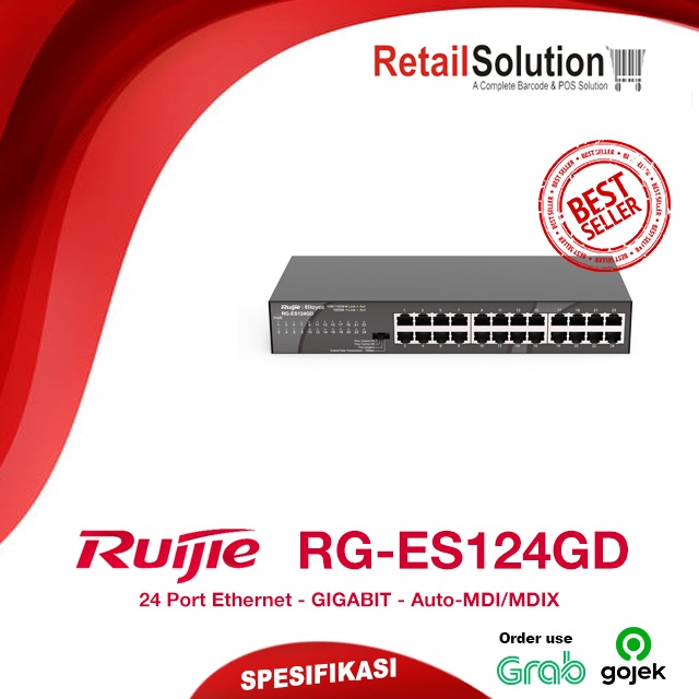 Switch Desktop Unmanaged 24 Port GIGABIT - Ruijie RG-ES124GD RGES124GD