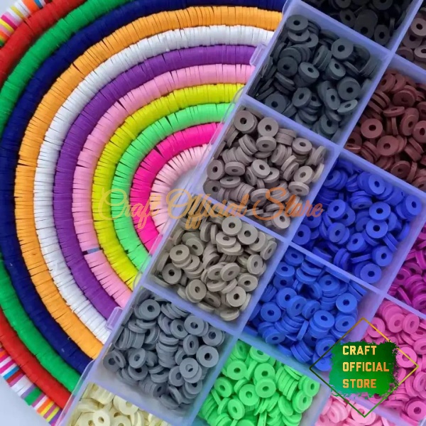 250 Pcs Manik Manik Polymer Clay Beads Spacer Mote Etnik Bahan Craft &amp; DIY