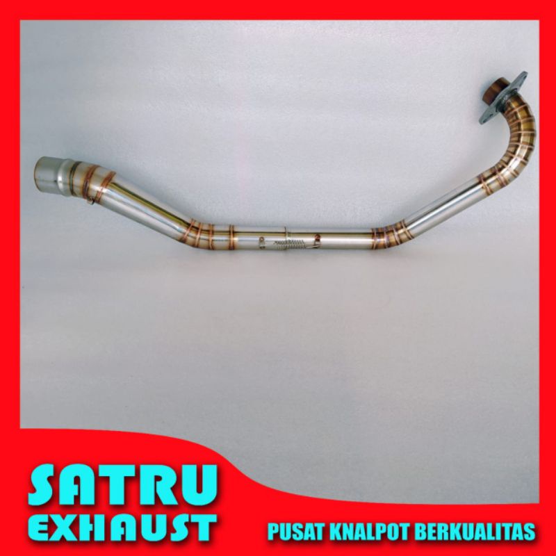Pipa leheran knalpot Jupiter Mx 135 Old lama full cacing stainless - Header knalpot full cacing Mx l