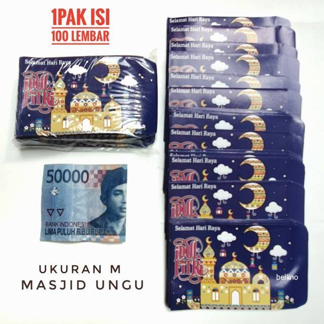 Grosir Amplop Uang Lebaran Isi 100lembar Angpau Idul fitri Ampau Anak Karakter HariRaya Ukuran Sedang M