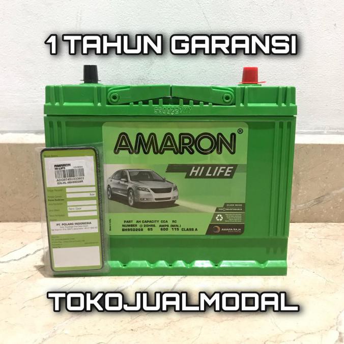 AKI MOBIL MITSUBISHI KUDA NS70 / 95D26R AMARON HI LIFE AKI KERING