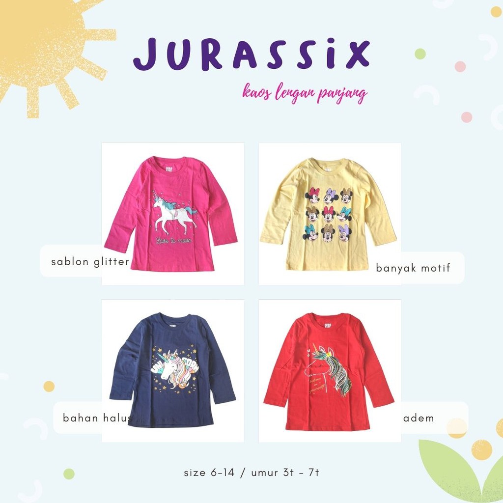Kaos Anak Lengan Panjang Jurassix Unicorn