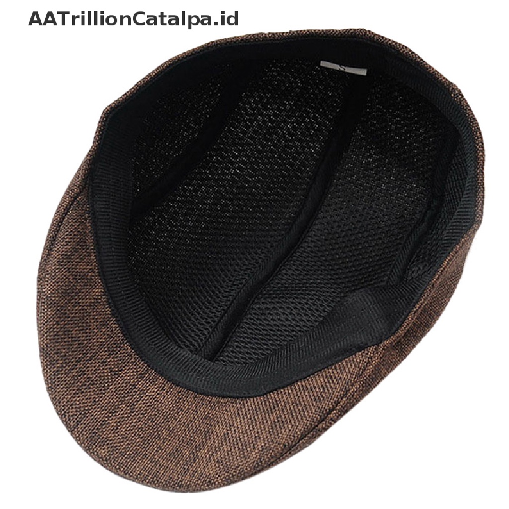 Aatrillioncatalpa Topi Beret Flat Vintage Motif Herringbone Untuk Pria