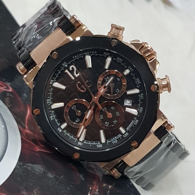 JAM TANGAN PRIA GC RANTAI HITAM ROSEGOLD ORIGINAL BM