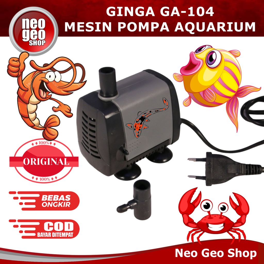 GINGA GA 104 GA104 mesin pompa air aquarium aquascape kolam hidroponik